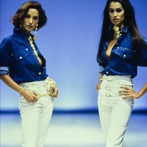 Vintage Gianni Versace Denim Western Blouse